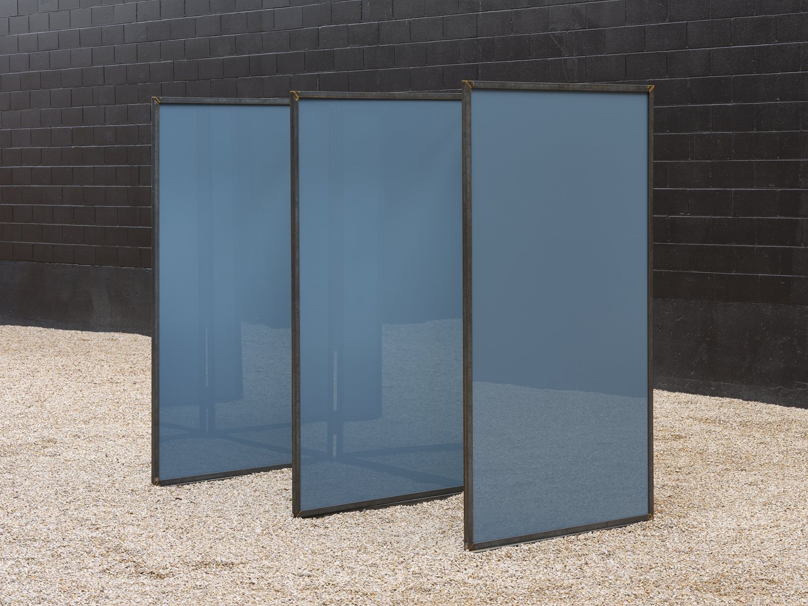 ​Abbas Akhavan, Trough, 2019, steel, mirrors, 84 x 150 x 48 in. (213 x 380 x 122 cm) by Abbas Akhavan