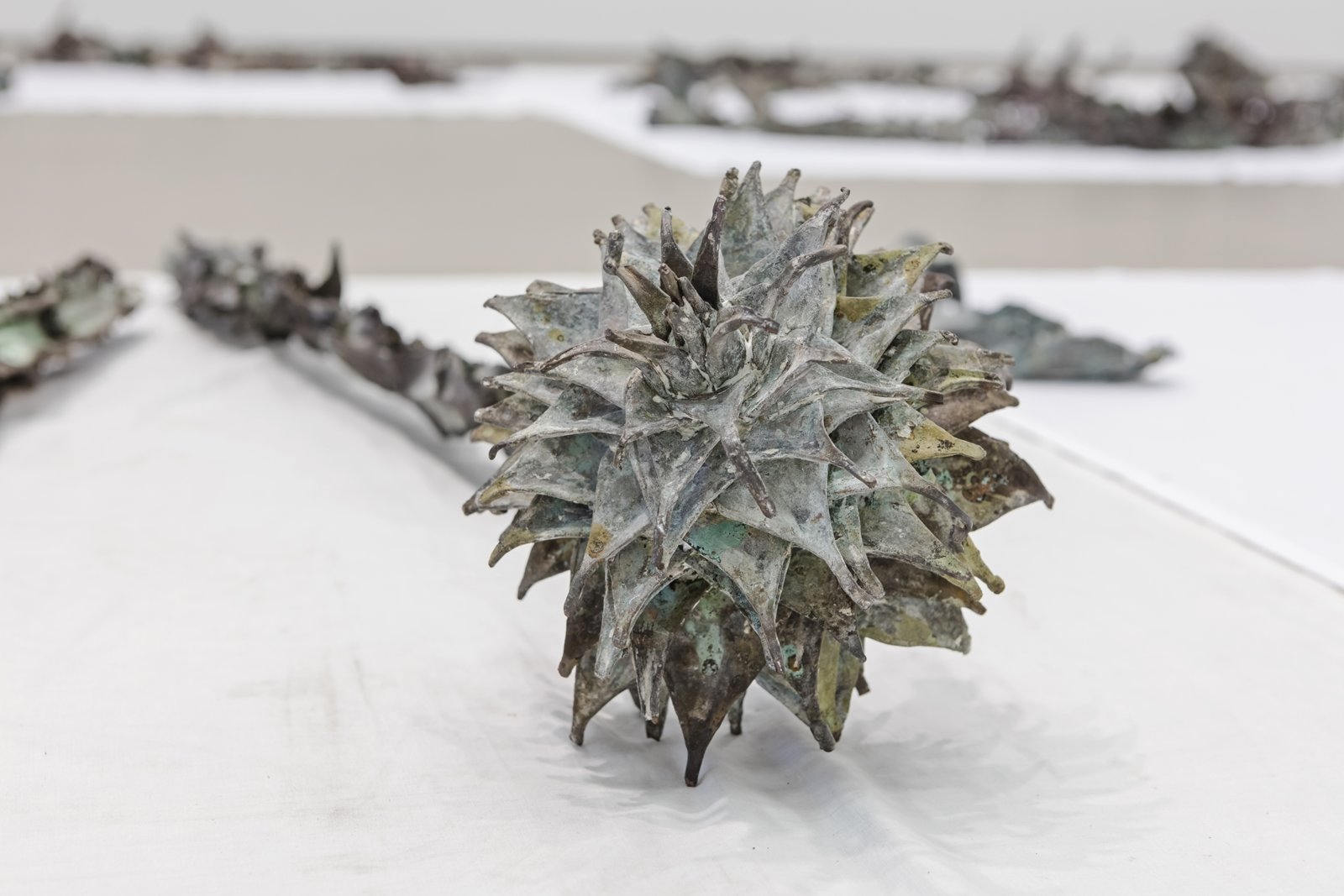 Abbas Akhavan, Study for a Monument (detail), 2013–ongoing, cast bronze, cotton sheets, dimensions variable. Installation view, variations on a garden, Mercer Union, Toronto, Canada, 2015