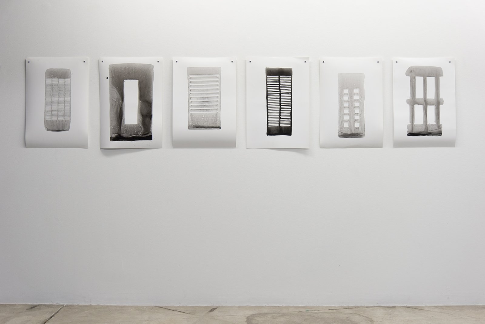 Abbas Akhavan, Untitled, 2013–ongoing, ink on photo-degradable stone paper, each 25 x 17 in. (63 x 44 cm)