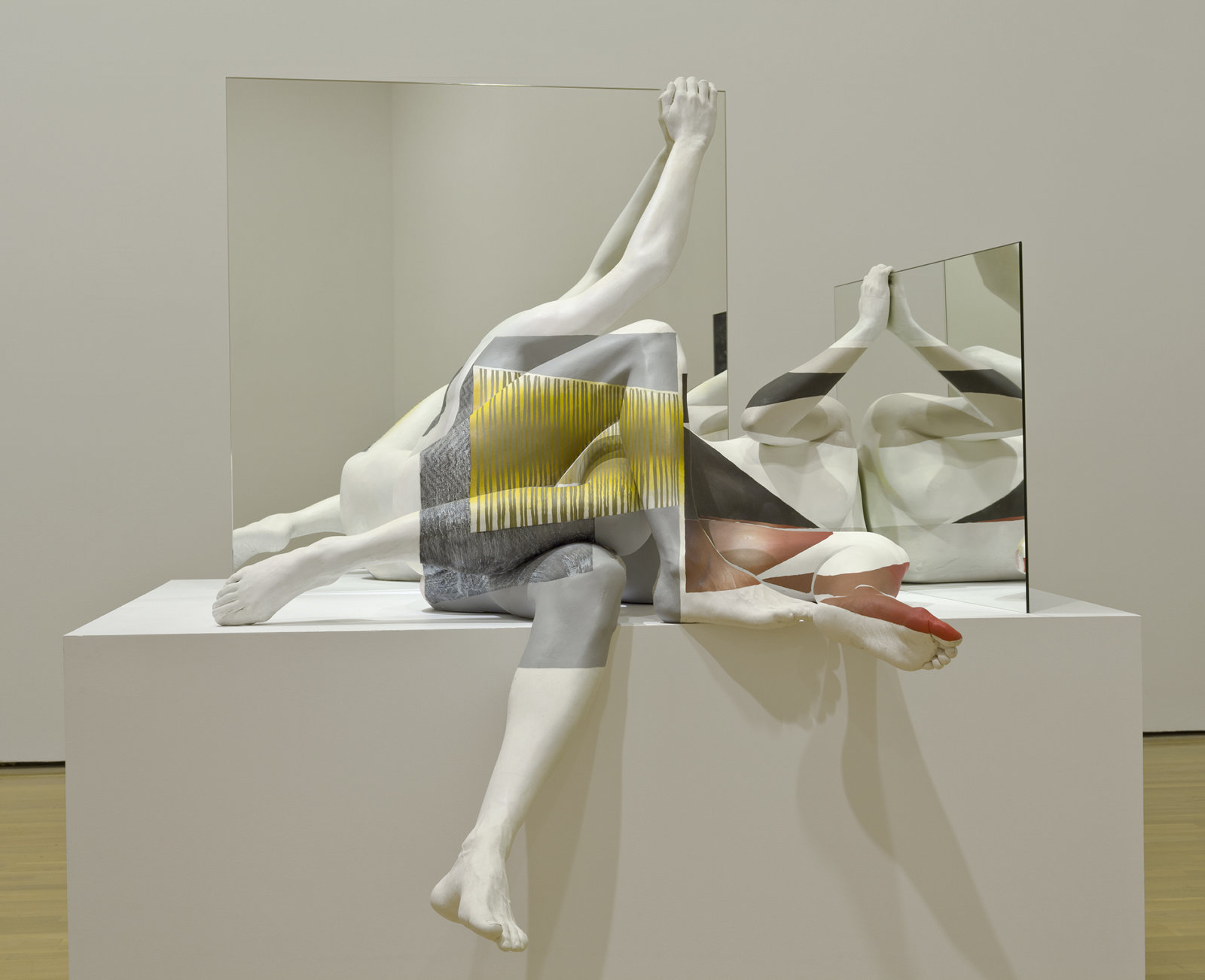 Valérie Blass, Dans la position très singulière qui est la mienn, 2012, plaster, mirror, pigment, wood, 66 x 63 x 61 in. (168 x 160 x 155 cm)