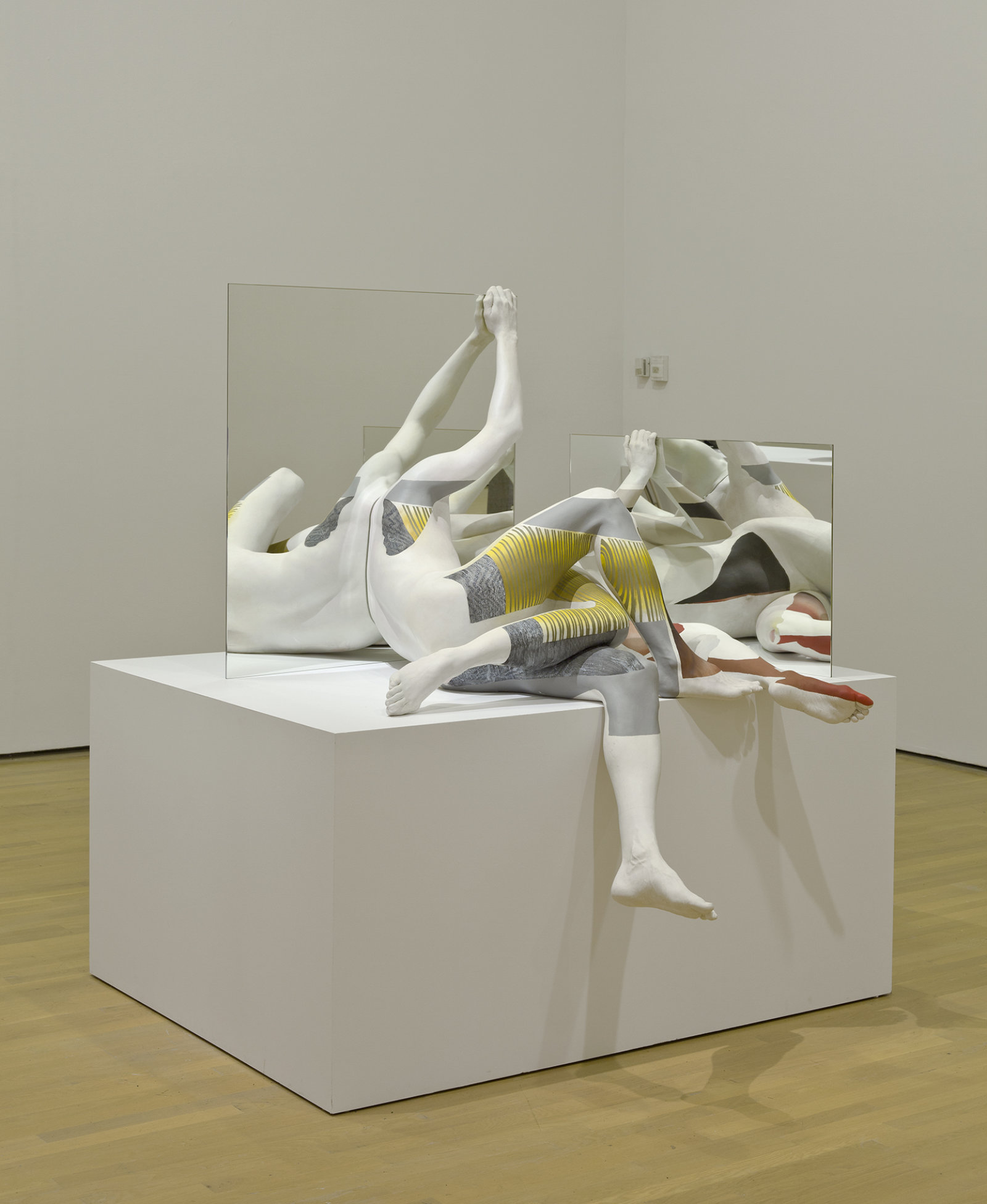 Valérie Blass, Dans la position très singulière qui est la mienn, 2012, plaster, mirror, pigment, wood, 66 x 63 x 61 in. (168 x 160 x 155 cm)