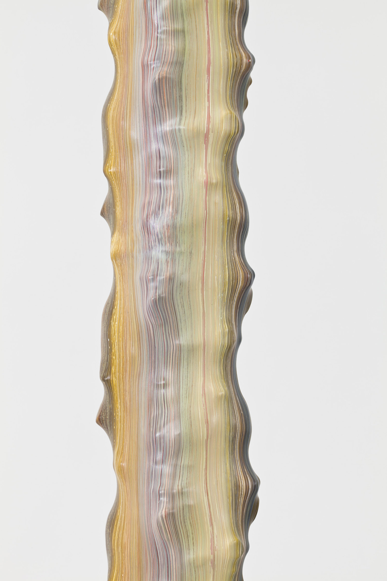 Valérie Blass, Distortion et alignement animalier 3 (detail), 2007, heat shrink tube, acrylic, trinket, 67 x 5 x 4 in. (169 x 12 x 10 cm)