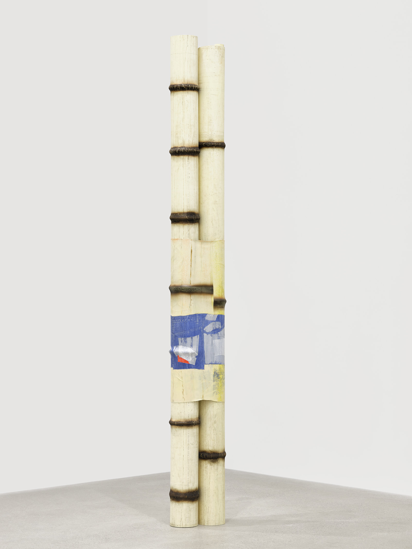 Valérie Blass, L’homme augmenté, 2019, pvc pipe, heat-shrink tubing, acrylic paint, 117 x 15 x 12 in. (296 x 38 x 24 cm)
