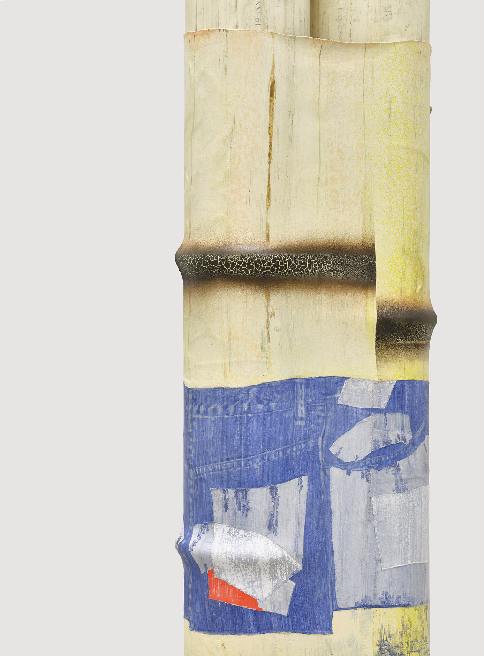 Valérie Blass, L’homme augmenté (detail), 2019, pvc pipe, heat-shrink tubing, acrylic paint, 117 x 15 x 12 in. (296 x 38 x 24 cm)