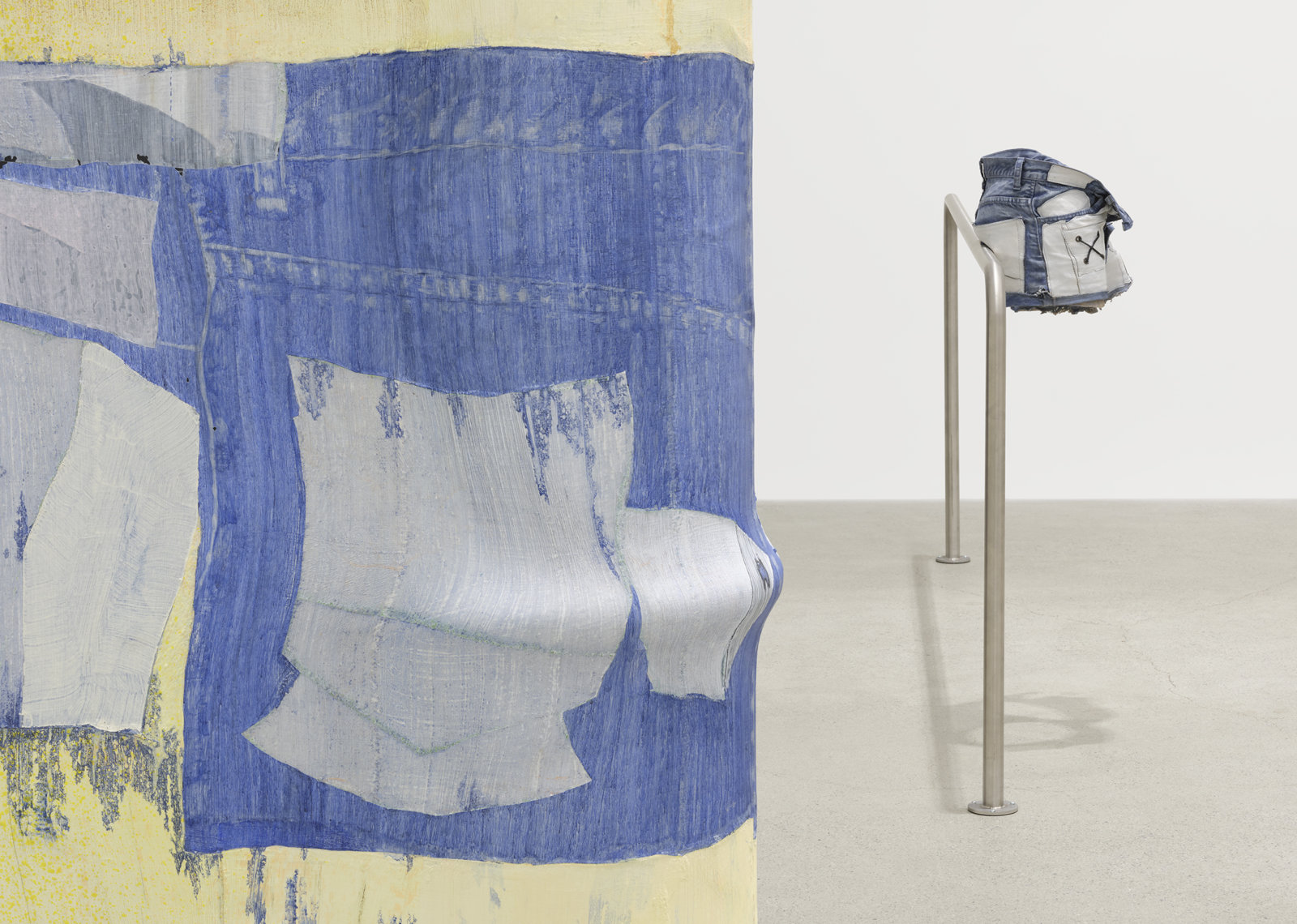 Valérie Blass, L’homme augmenté (detail), 2019, pvc pipe, heat-shrink tubing, acrylic paint, 117 x 15 x 12 in. (296 x 38 x 24 cm)