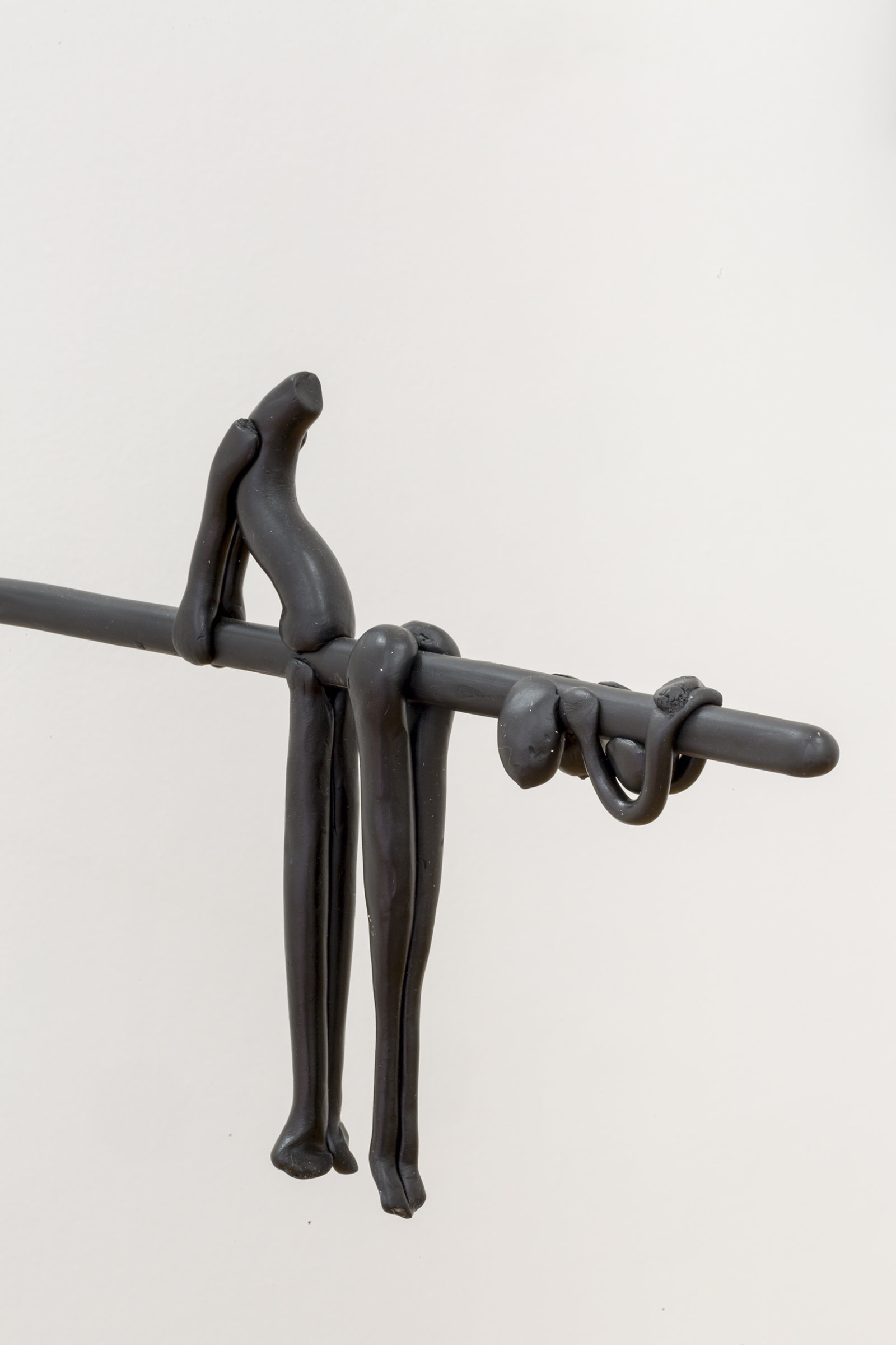 Valérie Blass, Sois Gentille (detail), 2014, welded steel rod, mastic, magic sculpt, 10 x 10 x 48 in. (24 x 27 x 121 cm)