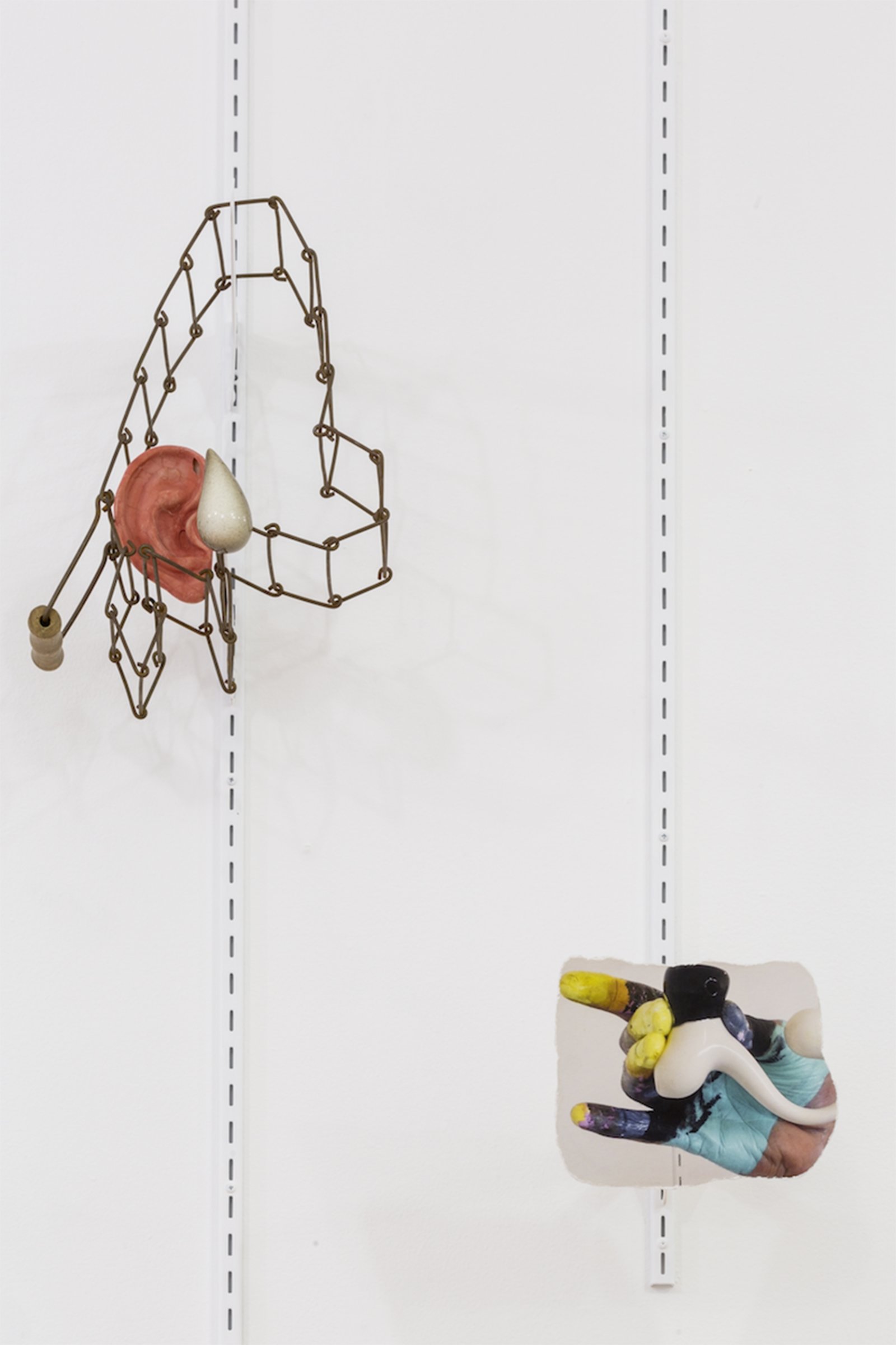 Valérie Blass, Why not / une touche, 2014, found objects, FGR plaster, photograph mounted on FGR plaster, steel, 14 x 8 x 9 in. (34 x 19 x 23 cm)