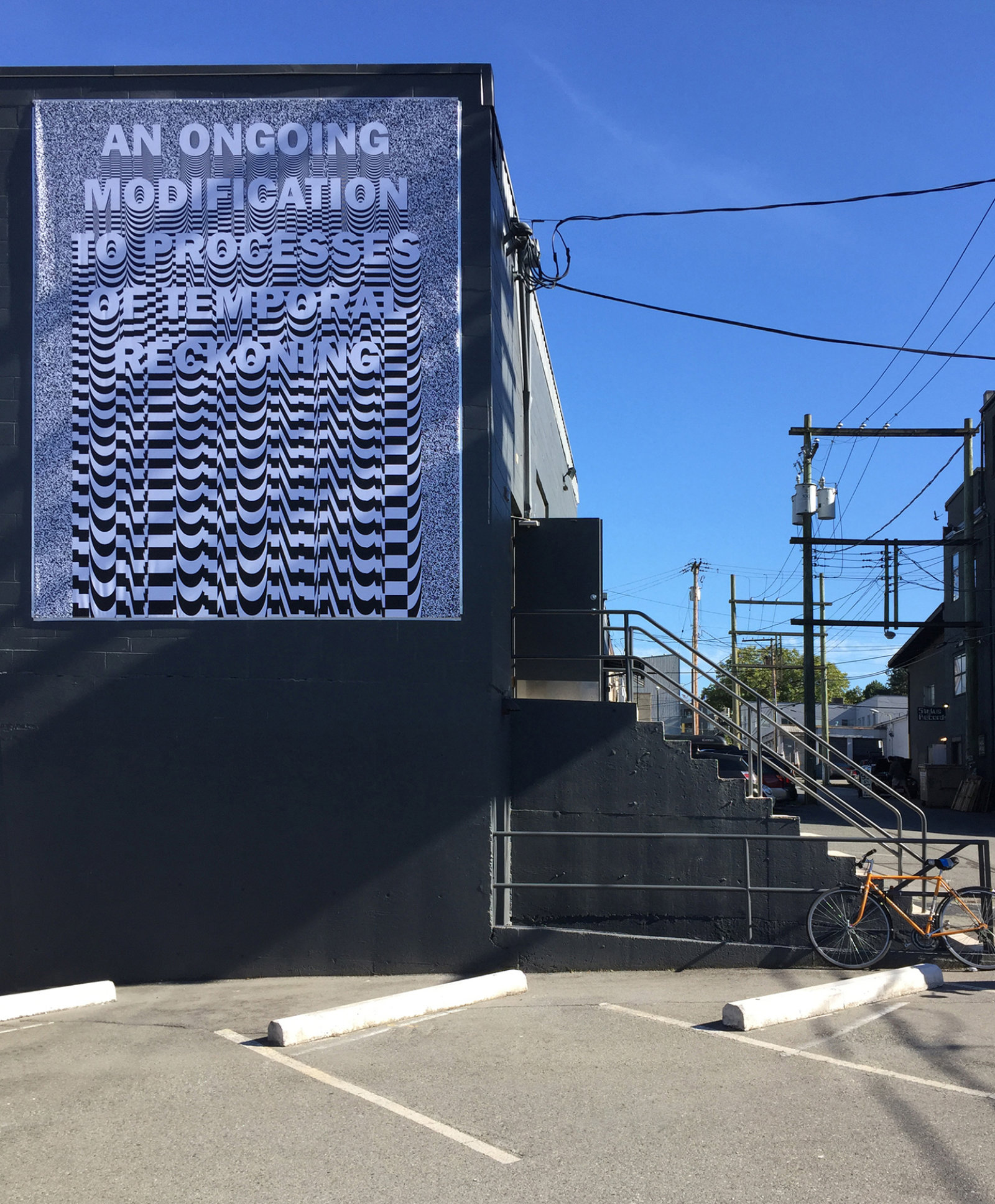 Raymond Boisjoly, An Ongoing Modification To Processes Of Temporal Reckoning, 2016, digital print on vinyl, 144 x 180 in. (366 x 457 cm)