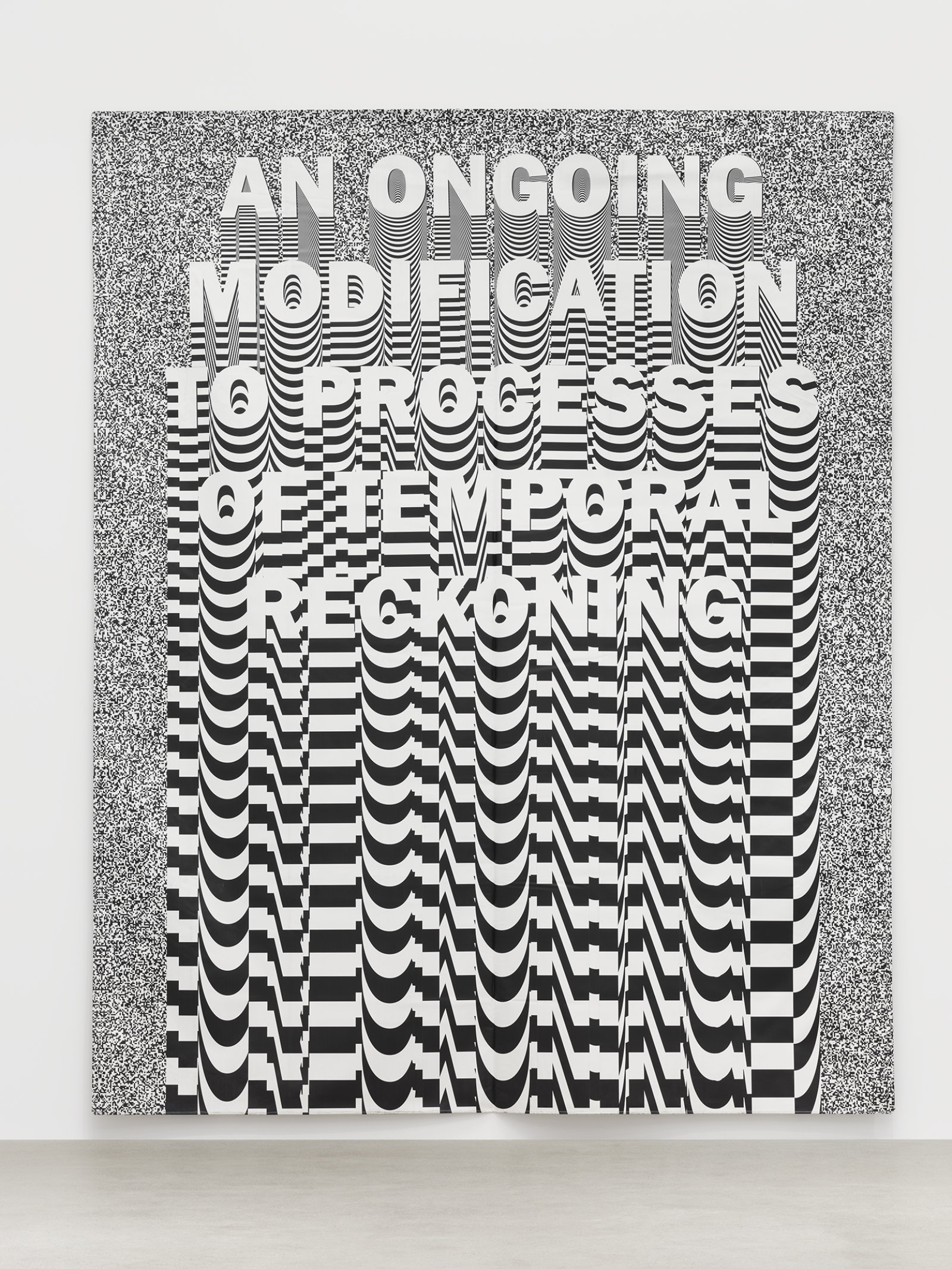 Raymond Boisjoly, An Ongoing Modification To Processes Of Temporal Reckoning, 2016, digital print on vinyl, 144 x 180 in. (366 x 457 cm)