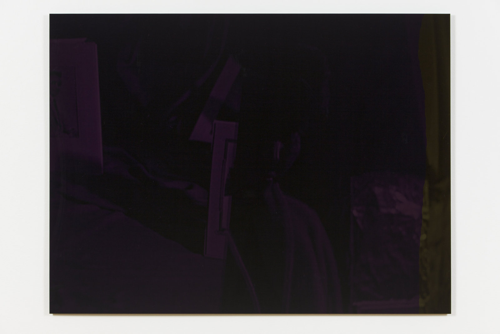 Raymond Boisjoly, but still concerned, 2013, screen resolution lightjet print face mounted to gray-tinted acrylic glass, vinyl text, 36 x 48 in. (92 x 122 cm)