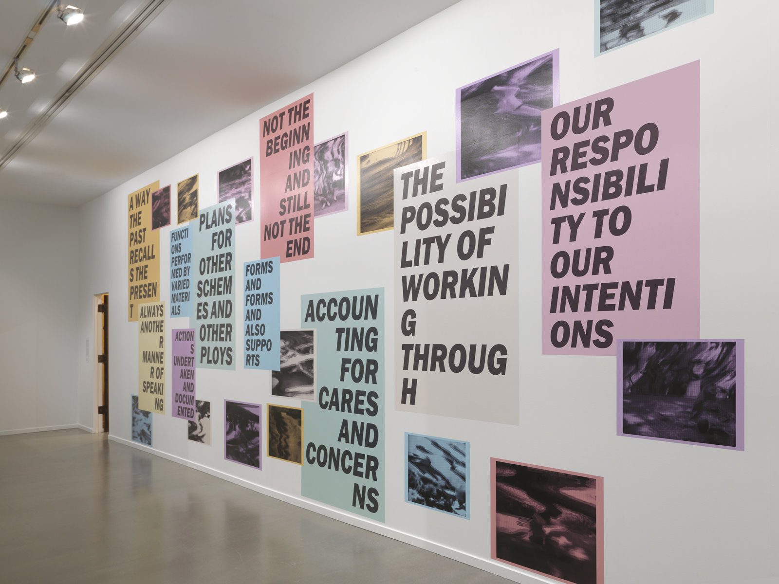 Raymond Boisjoly, Author’s Preface (detail), 2015, 25 solvent based inkjet prints and premixed wallpaper paste, 136 x 361 in. (346 x 917 cm). Installation view, Ambivalent Pleasures, Vancouver Art Gallery, 2016