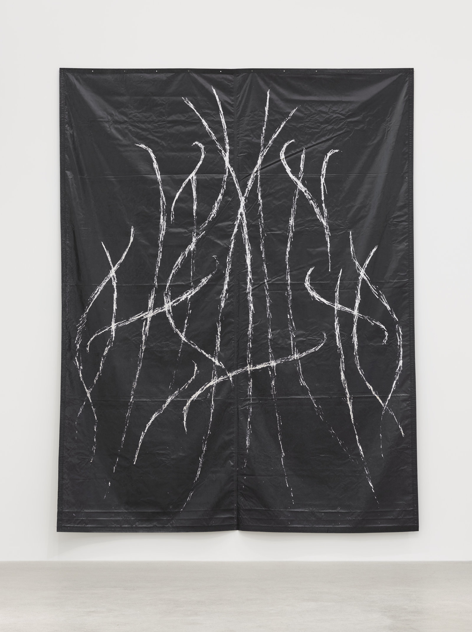 Raymond Boisjoly, C-H-I-C-A-G-O (allium tricoccum), 2014, vinyl print, 180 x 156 in. (457 x 396 cm)