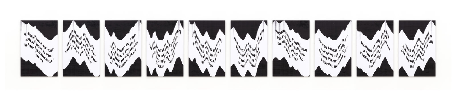 Raymond Boisjoly, Interlocutions, 2014, 10 plotter prints mounted on dibond, 10 pieces, each 16 x 24 in. (39 x 61 cm)