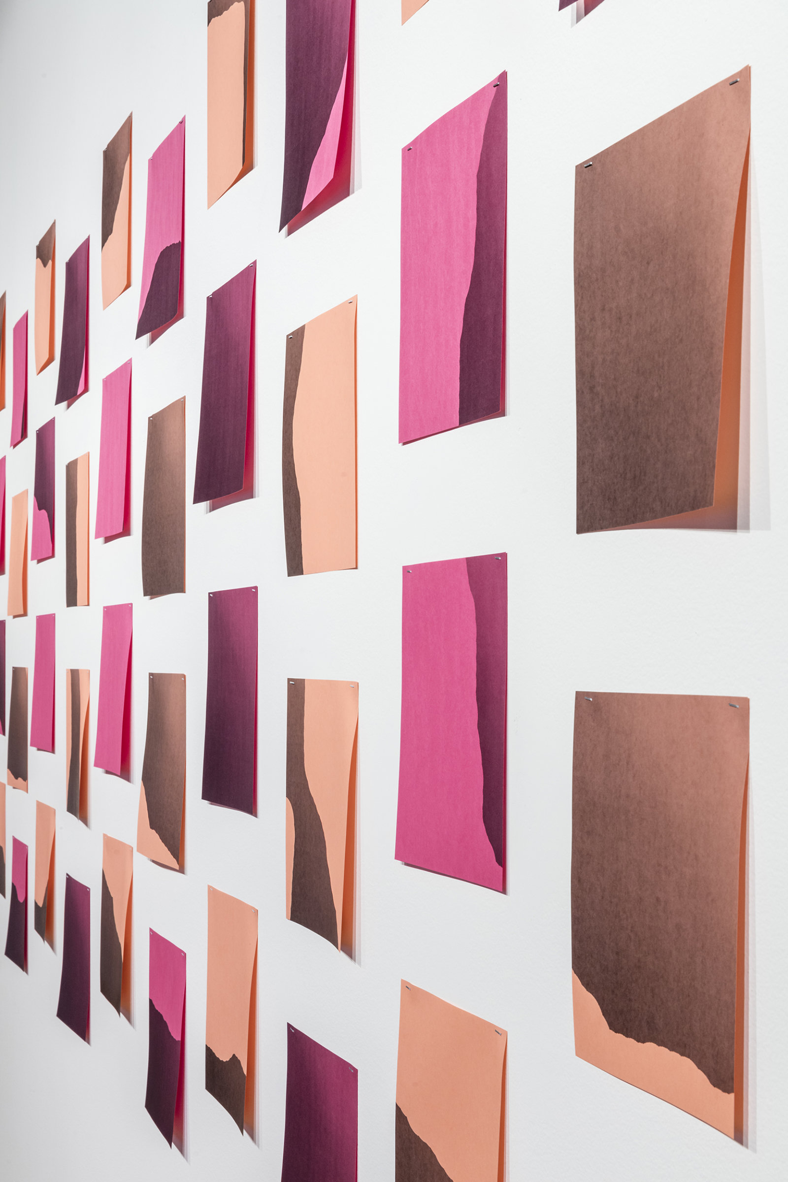 Raymond Boisjoly, newer figures of another fleeting (non) relation (detail), 2017, photocopies, staples, dimensions variable