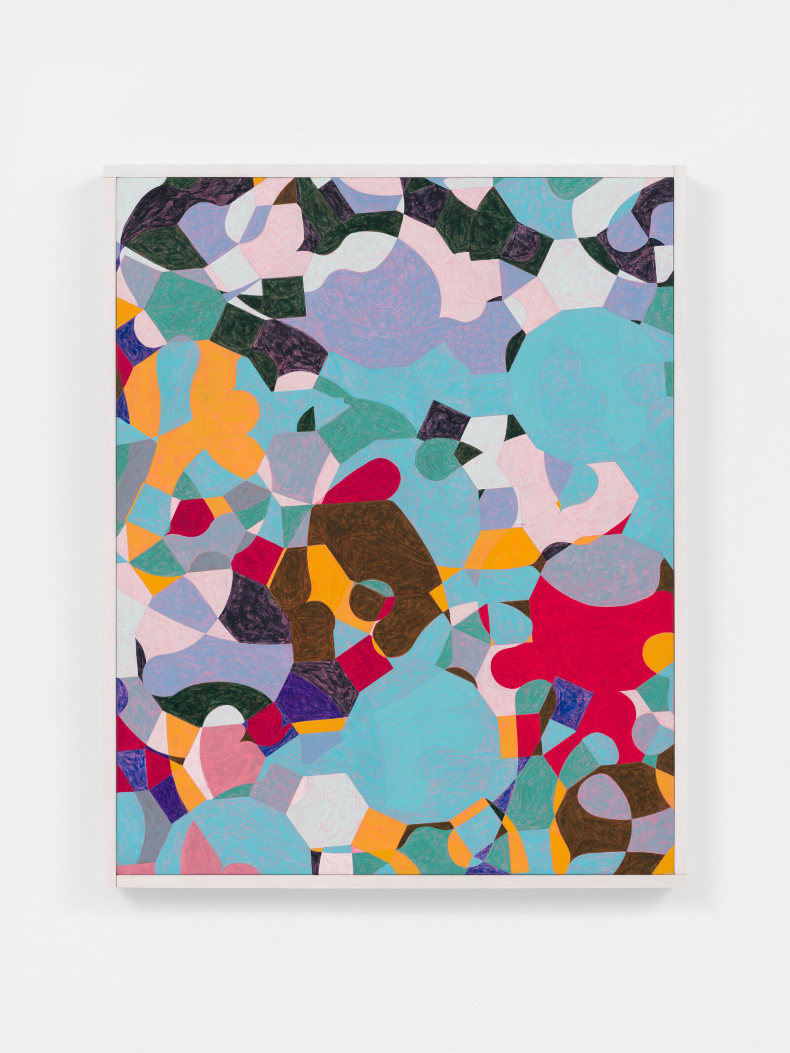 Eli Bornowsky, 2_uniform_Archimedean_ tr{3,6}_truchet_tile_curves, 2023, egg tempera, gesso, hardboard, wood, aluminum, 20 x 16 in. (50 x 40 cm)