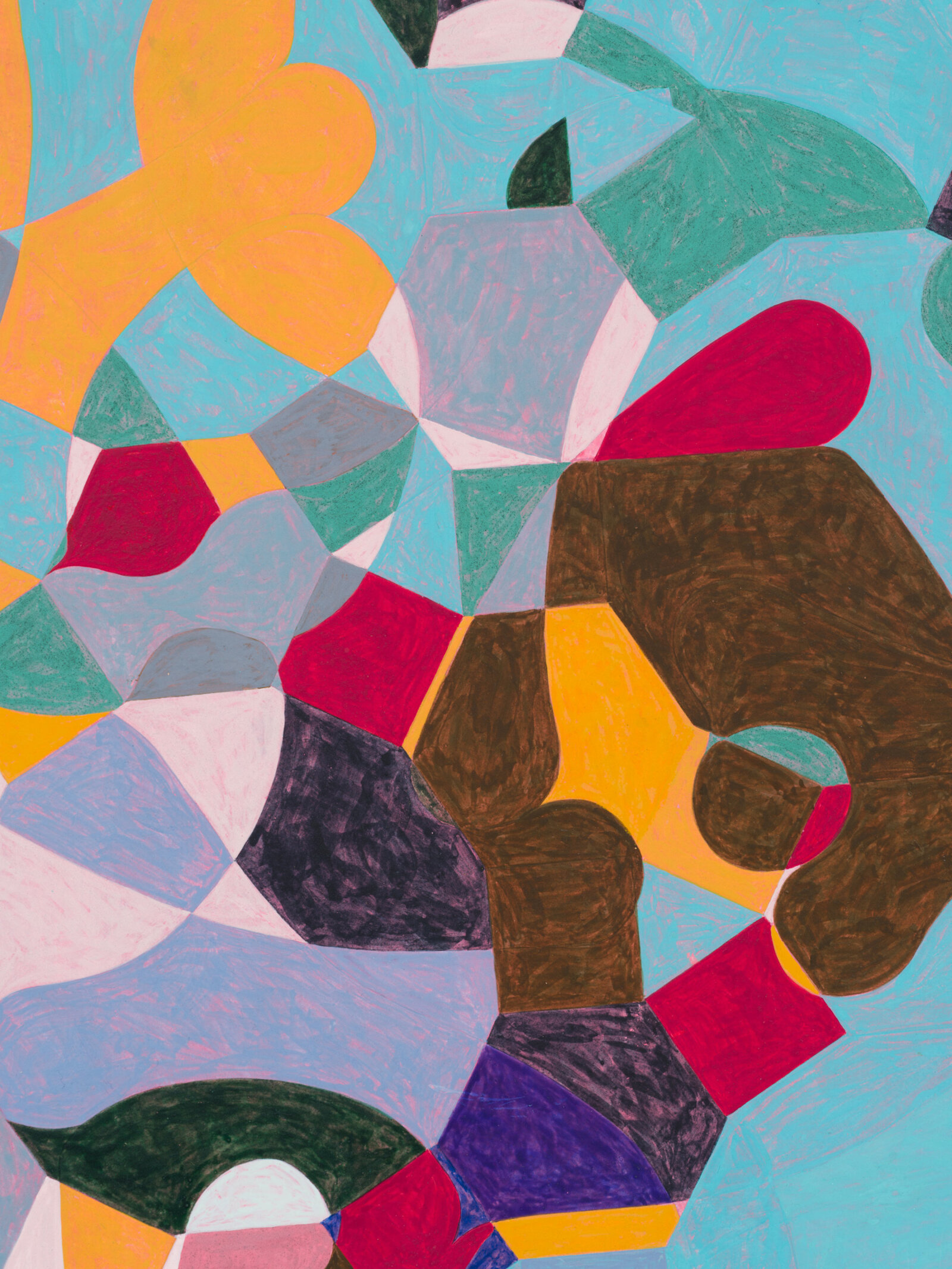 Eli Bornowsky, 2_uniform_Archimedean_ tr{3,6}_truchet_tile_curves (detail), 2023, egg tempera, gesso, hardboard, wood, aluminum, 20 x 16 in. (50 x 40 cm)