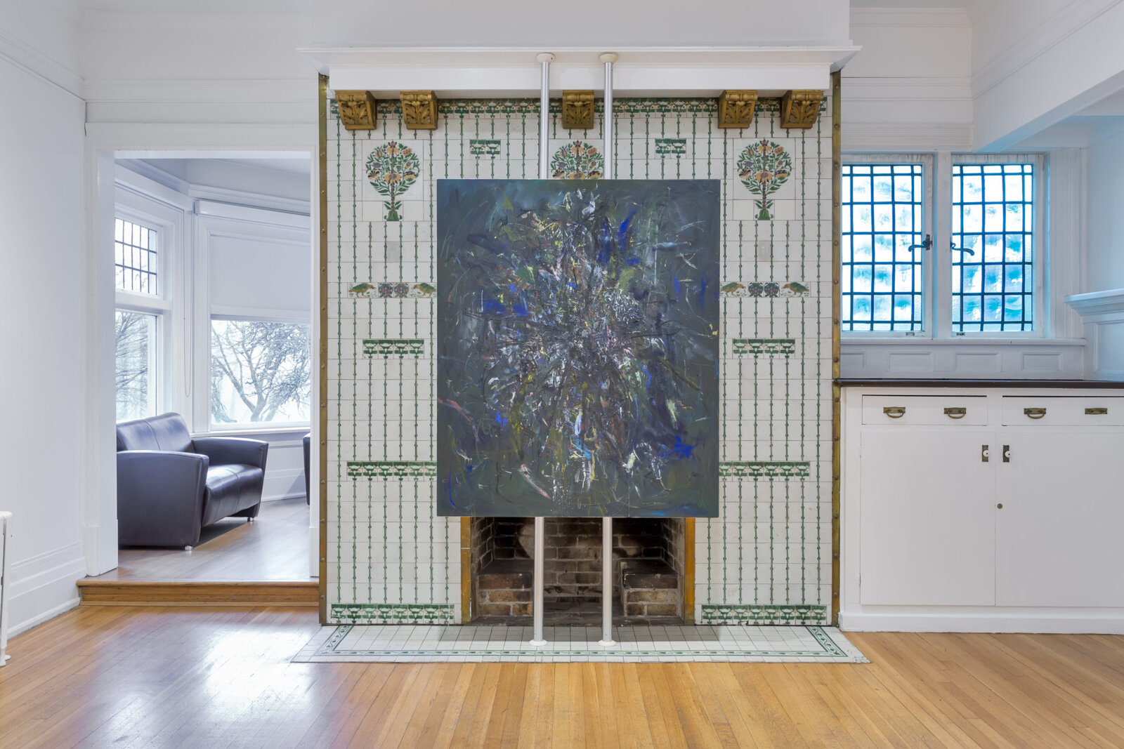 Eli Bornowsky, Abstraction (Green), 2014, oil on canvas, 60 x 50 in. (152 x 127 cm)