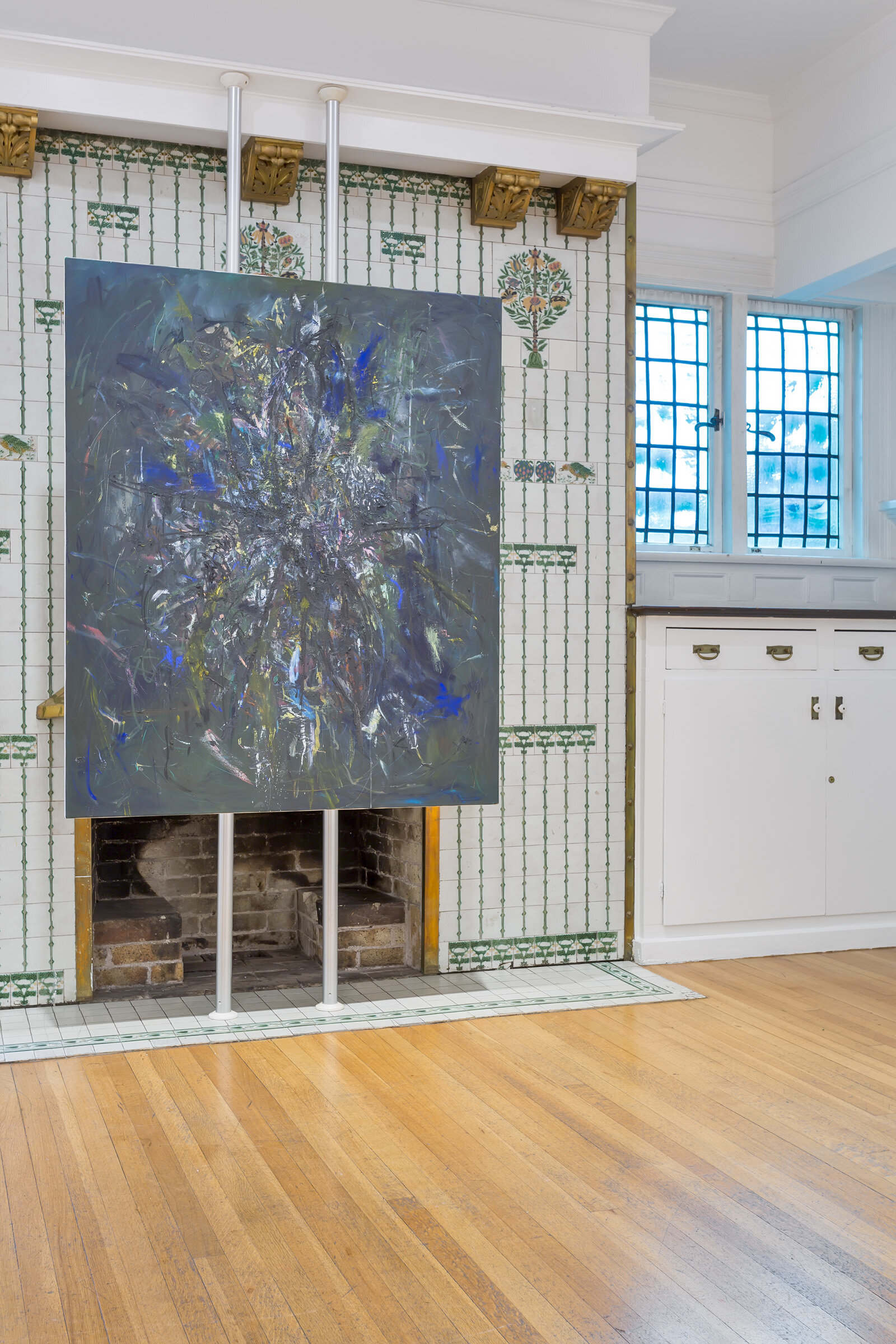 Eli Bornowsky, Abstraction (Green), 2014, oil on canvas, 60 x 50 in. (152 x 127 cm)