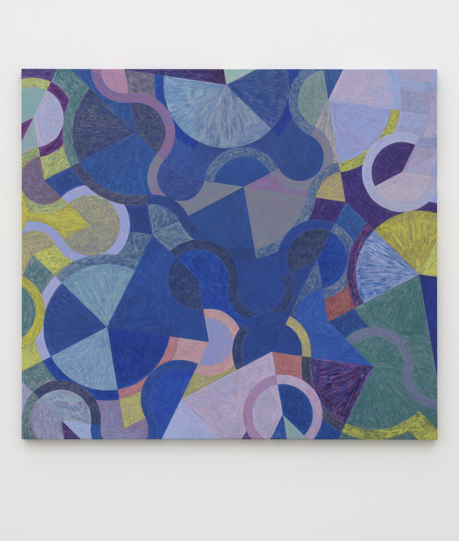 Eli Bornowsky, Anisometropic (Structural adjustment programs administered by the IMF have), 2025, egg tempera, gesso on wood, aluminum, 32 x 32 in. (80 x 80 cm)