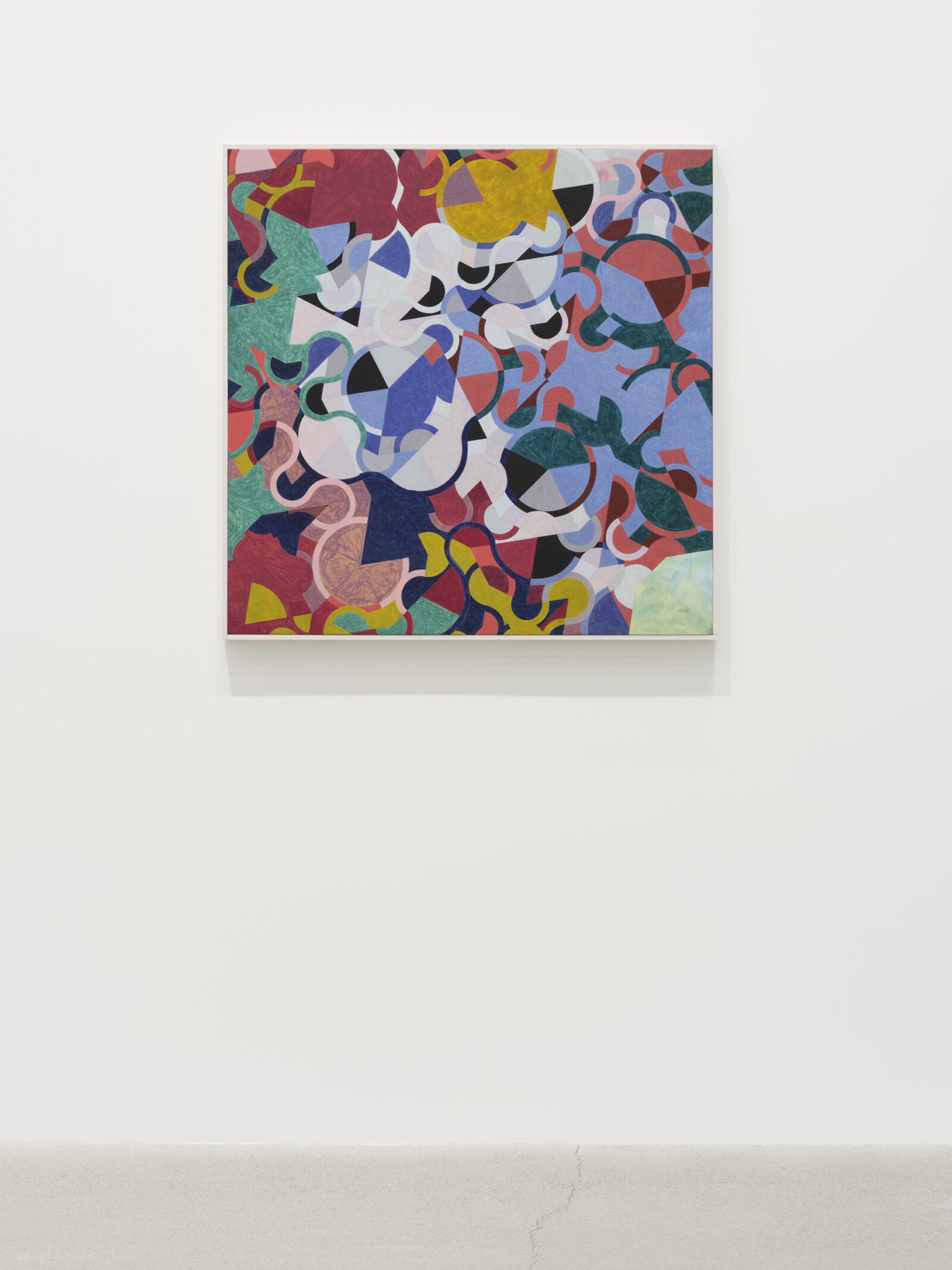 Eli Bornowsky, Penrose_Dmod20_StochasticOstwald_Assemblage(P1), 2023, egg tempera, gesso, hardboard, wood, aluminum, 35 x 35 in. (90 x 90 cm)