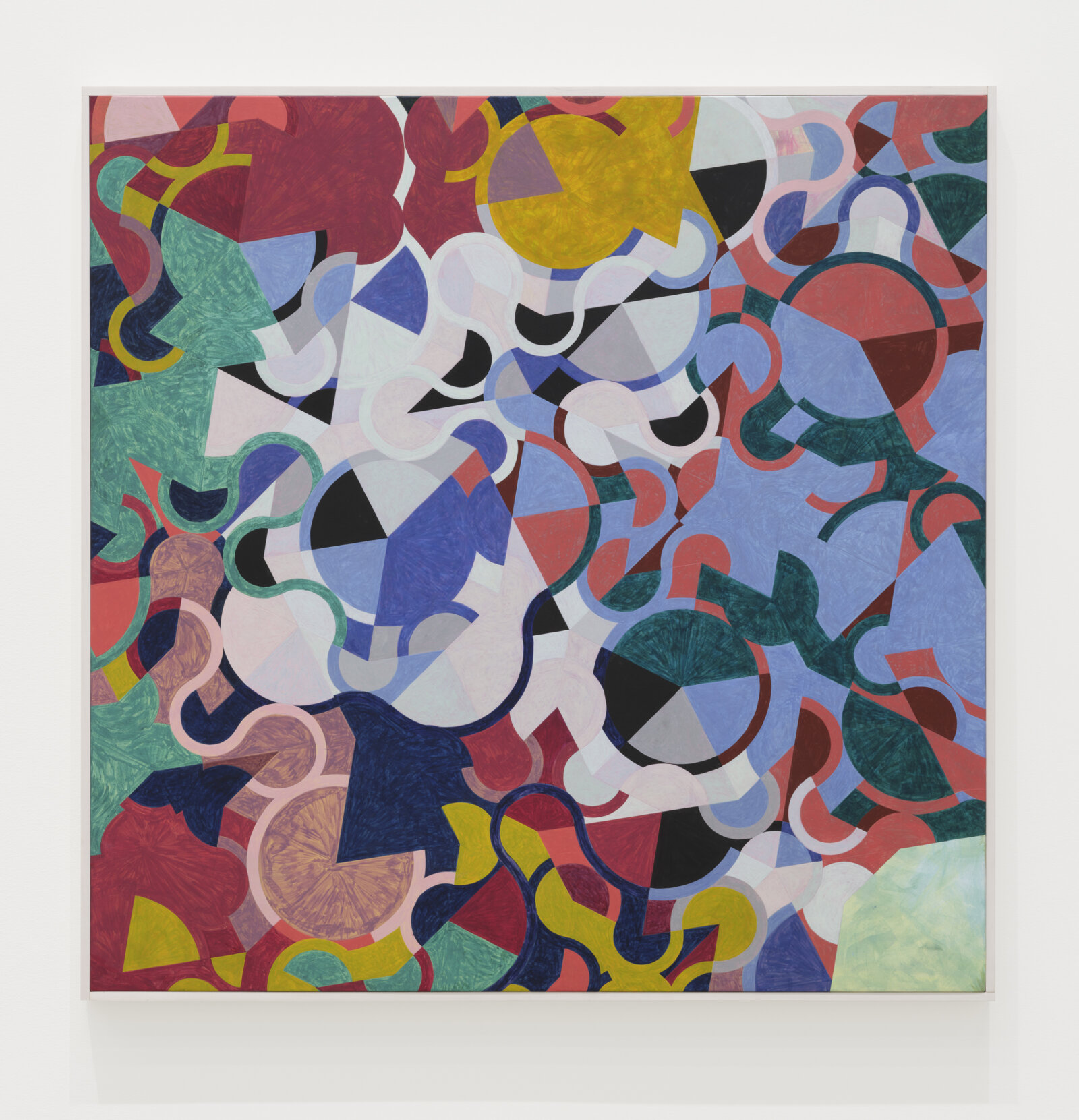 Eli Bornowsky, Penrose_Dmod20_StochasticOstwald_Assemblage(P1), 2023, egg tempera, gesso, hardboard, wood, aluminum, 35 x 35 in. (90 x 90 cm)