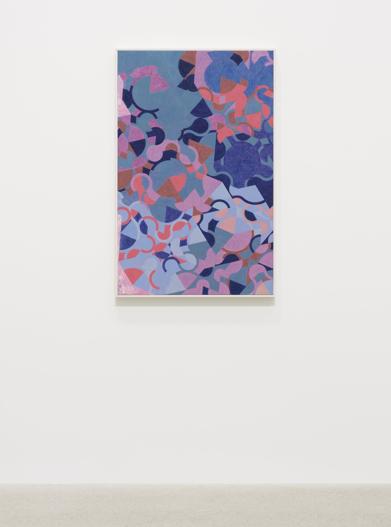 Eli Bornowsky, Penrose_NumberSequencer_x4+Fibonacci_tail_arbitrary_color_(P3), 2023, egg tempera, gesso, hardboard, wood, aluminum, 43 x 28 in. (110 x 70 cm)
