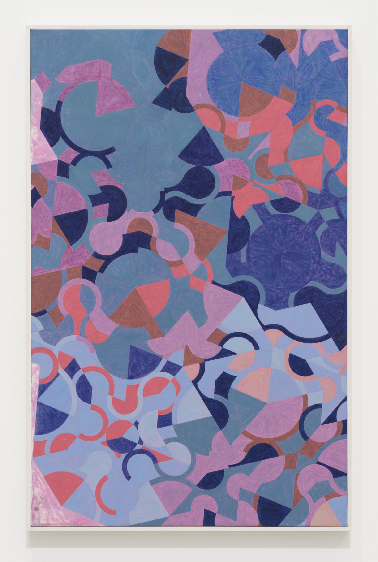 Eli Bornowsky, Penrose_NumberSequencer_x4+Fibonacci_tail_arbitrary_color_(P3), 2023, egg tempera, gesso, hardboard, wood, aluminum, 43 x 28 in. (110 x 70 cm)