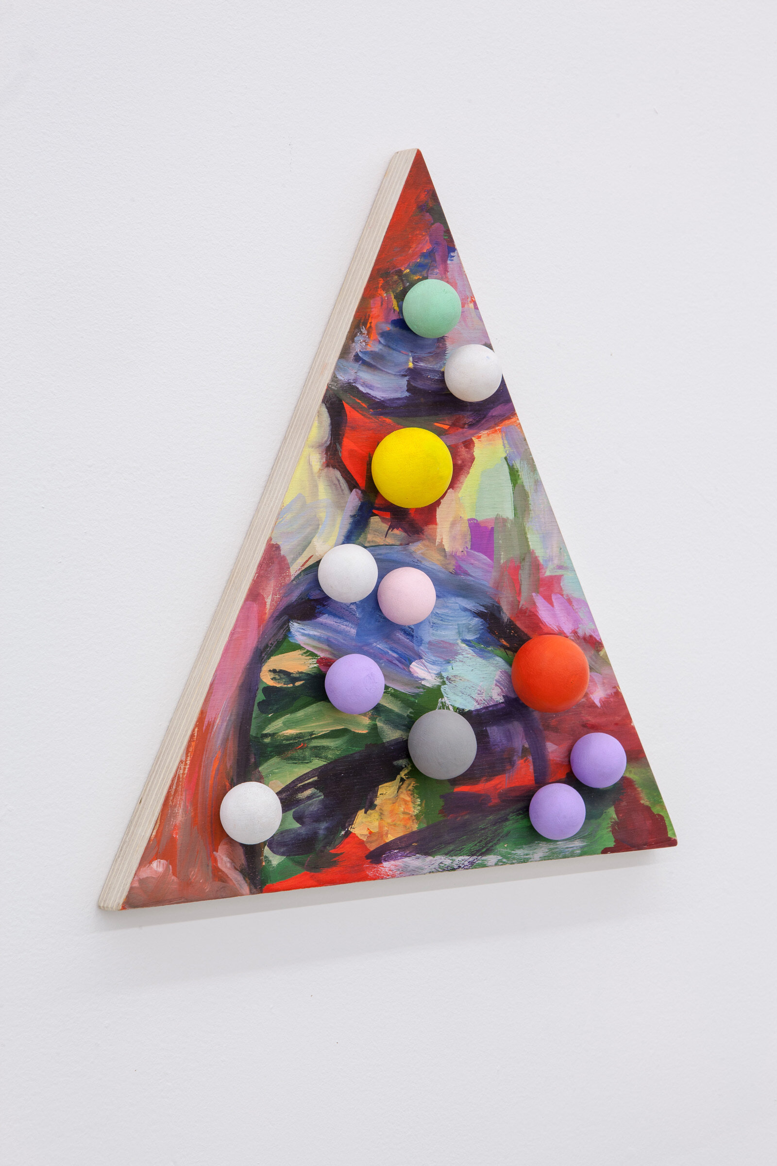 Eli Bornowsky, Woman With A Hat, 2013, gouache on wood, screws, glue, 12 x 13 x 2 in. (31 x 32 x 5 cm)