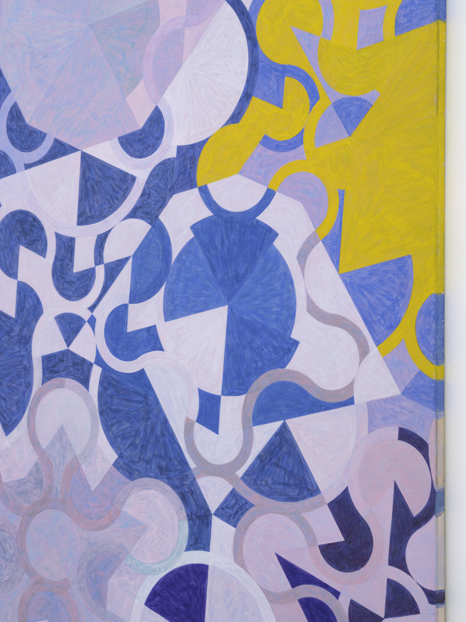 Eli Bornowsky, a reproduction of all existing conditions – with its appended judgements indicating the right course of action (strangles) (detail), 2025, egg tempera, gesso on wood, aluminum, 47 x 47 in. (120 x 120 cm)