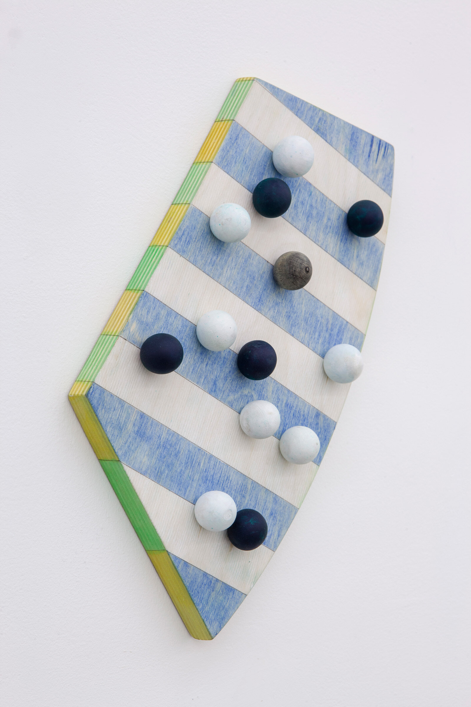 Eli Bornowsky, untitled, 2013, gouache and graphite on wood, screws, glue, 15 x 7 x 2 in. (38 x 18 x 4 cm)