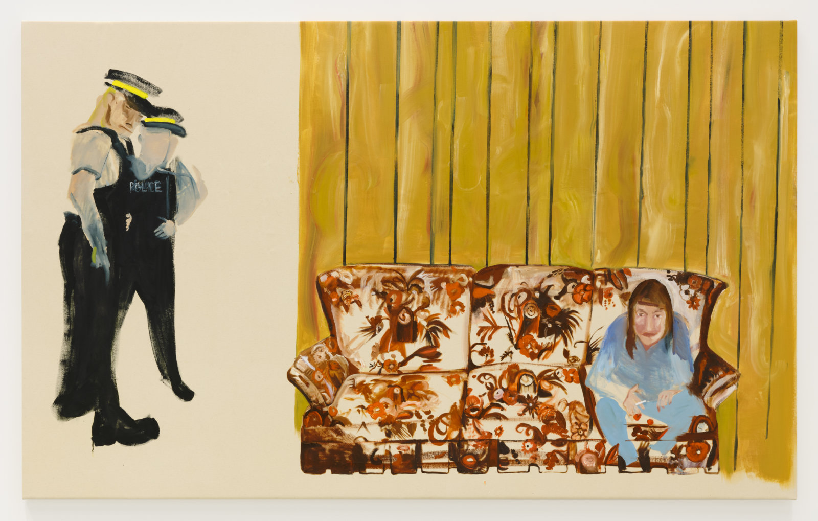 Brenda Draney, Visit, 2021, oil on canvas, 67 x 109 in. (170 x 277 cm)