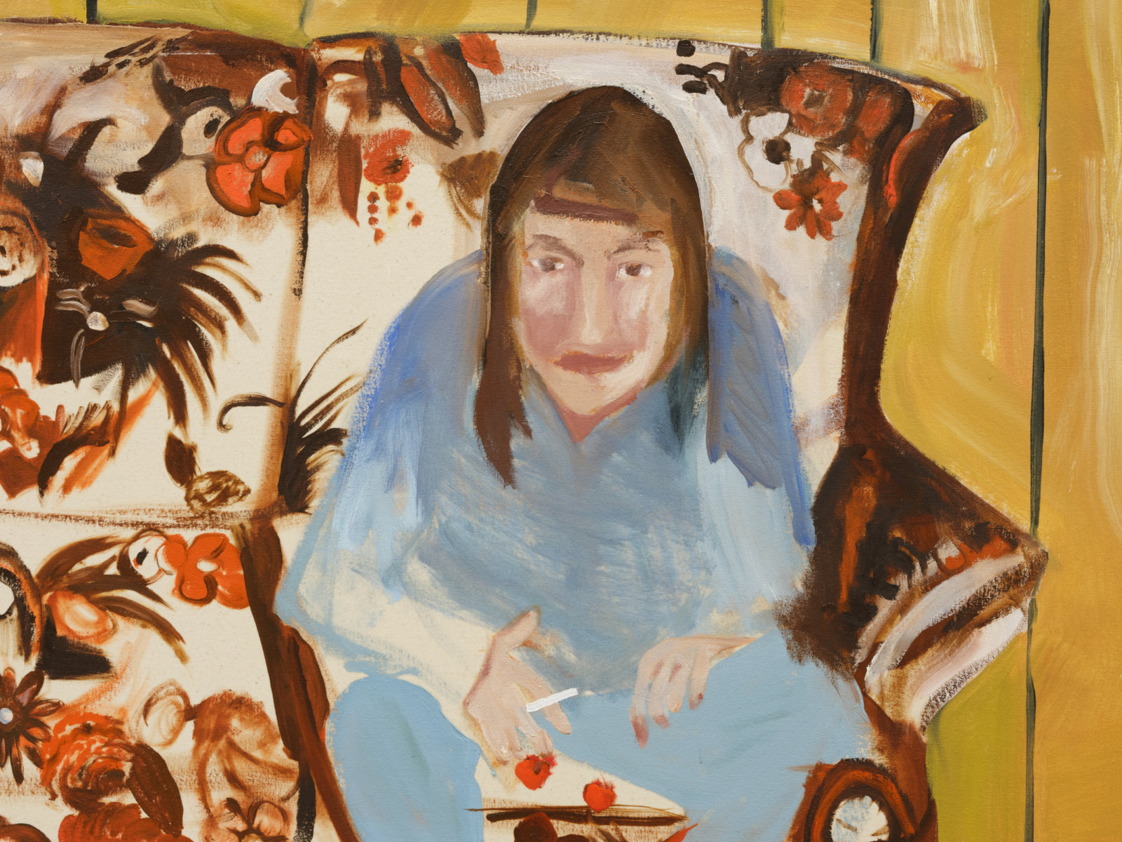 Brenda Draney, Visit (detail), 2021, oil on canvas, 67 x 109 in. (170 x 277 cm)