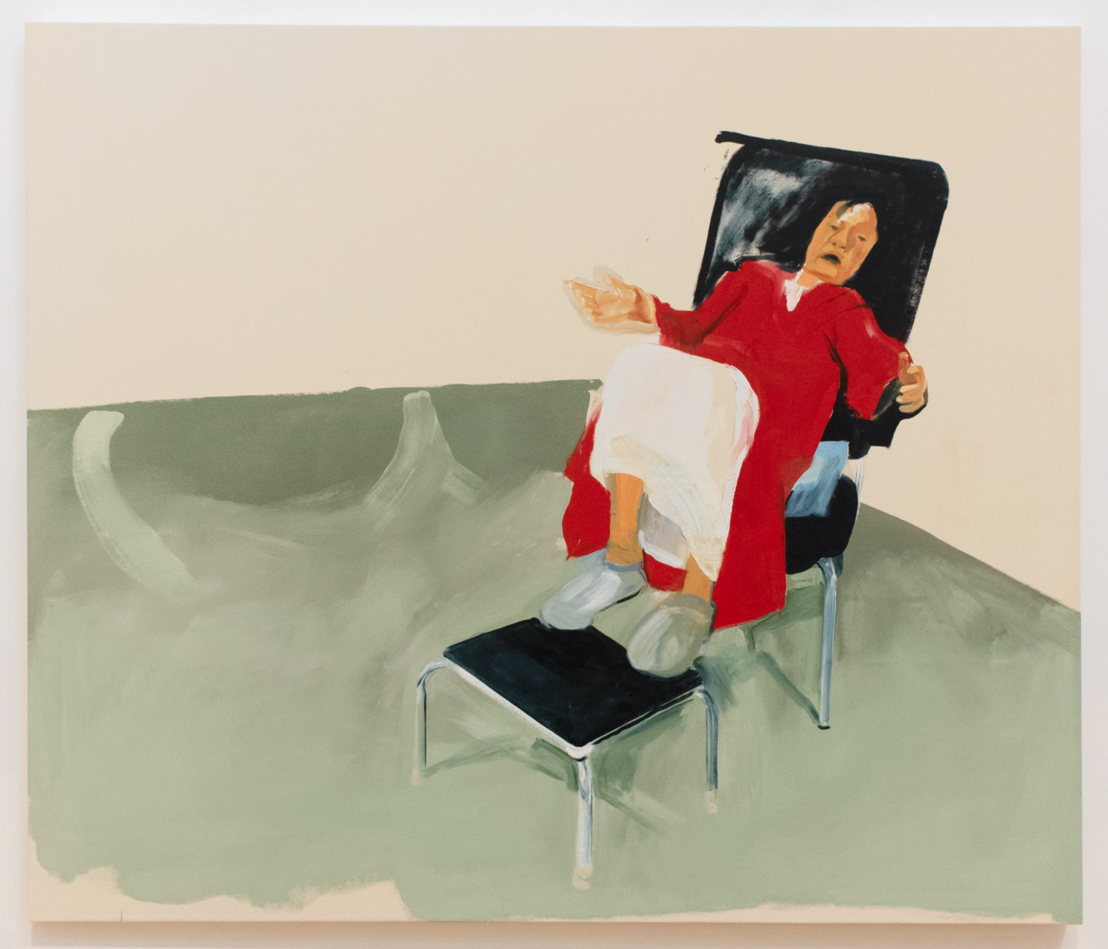 Brenda Draney, Waiting Room, 2019, oil on canvas, 78 x 66 in. (197 x 168 cm)