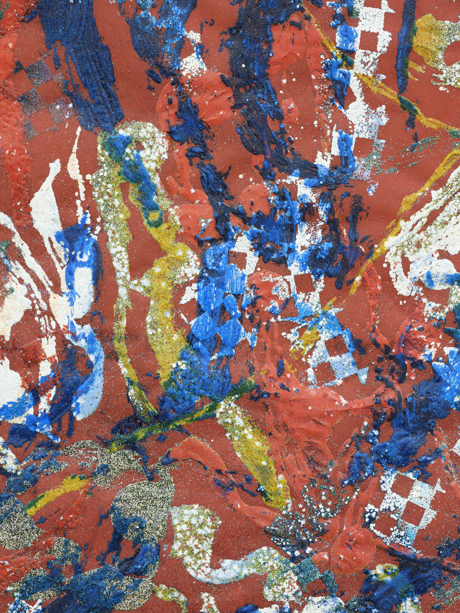 Rebecca Brewer, Live Resin: Rotten (detail), 2020, urethane resin, plexiglas, embossing powder on vellum, 35 x 28 x 5 in. (89 x 71 x 13 cm)