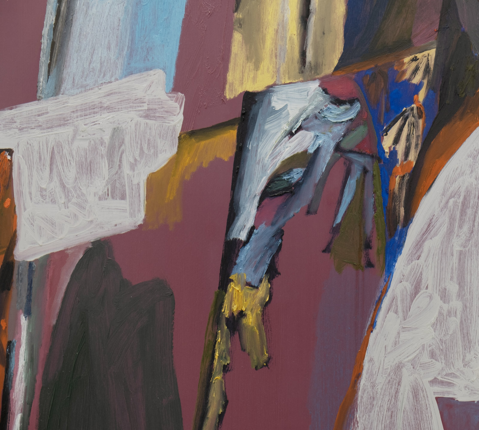 Rebecca Brewer, The Screens (detail), 2014, oil on panel, 69 x 38 in. (174 x 97 cm)