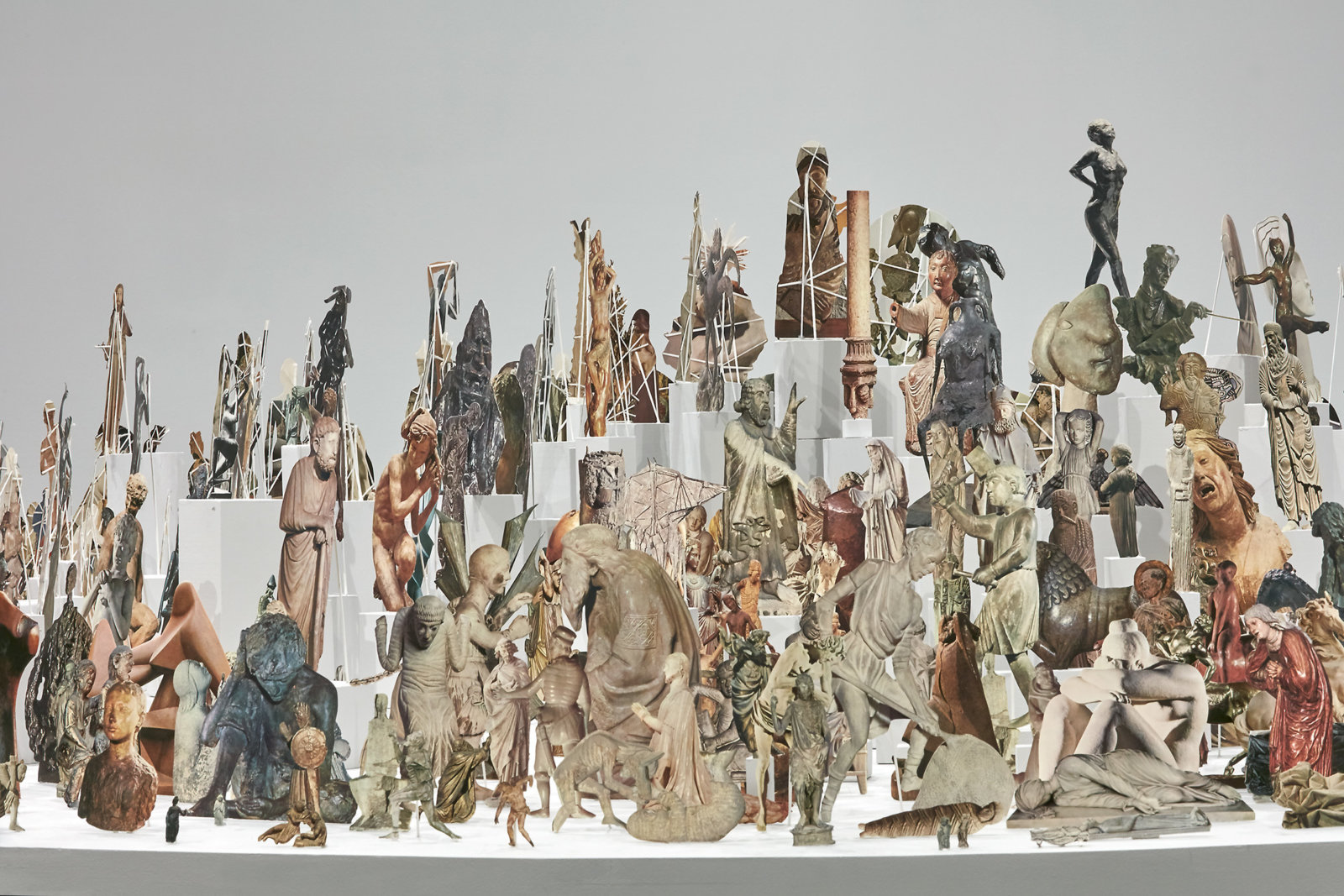 Geoffrey Farmer, Boneyard (detail), 2013, paper cutouts, wood, glue, dimensions variable. Installation view, ICA Boston, 2016
