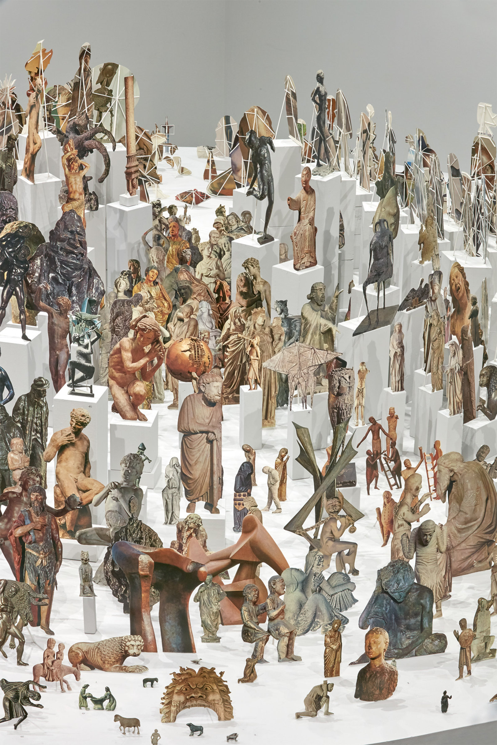 Geoffrey Farmer, Boneyard (detail), 2013, paper cutouts, wood, glue, dimensions variable. Installation view, ICA Boston, 2016