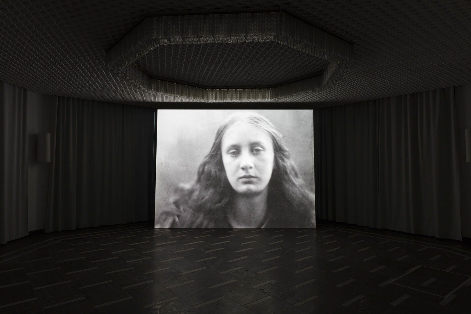 Geoffrey Farmer, Look in my face; my name is Might-have-been; I am also called No-more, Too-late, Farewell, 2010–2014, computer-generated algorithmic montage sequence, dimensions variable. Installation view, The Care With Which The Rain Is Wrong, Schinkel Pavillon, Berlin, Germany, 2017