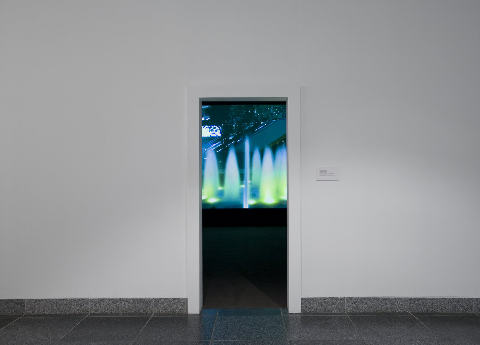 Geoffrey Farmer, The Fountain People, 2008, video projection, 10 minutes looped, handwritten text on paper, dimensions variable