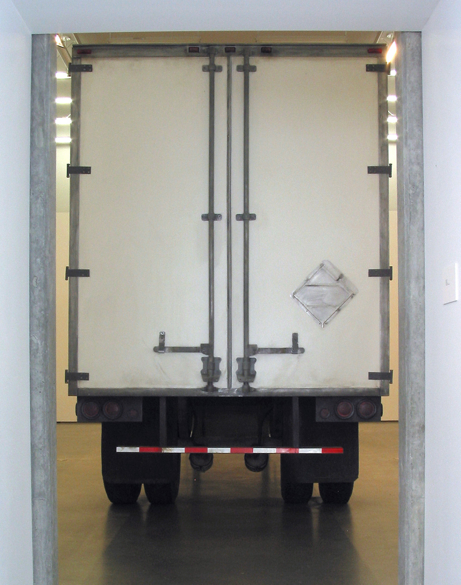 Geoffrey Farmer, Trailer, 2002, steel, fiberboard, mixed media, 134 x 87 x 354 in. (340 x 220 x 900 cm)