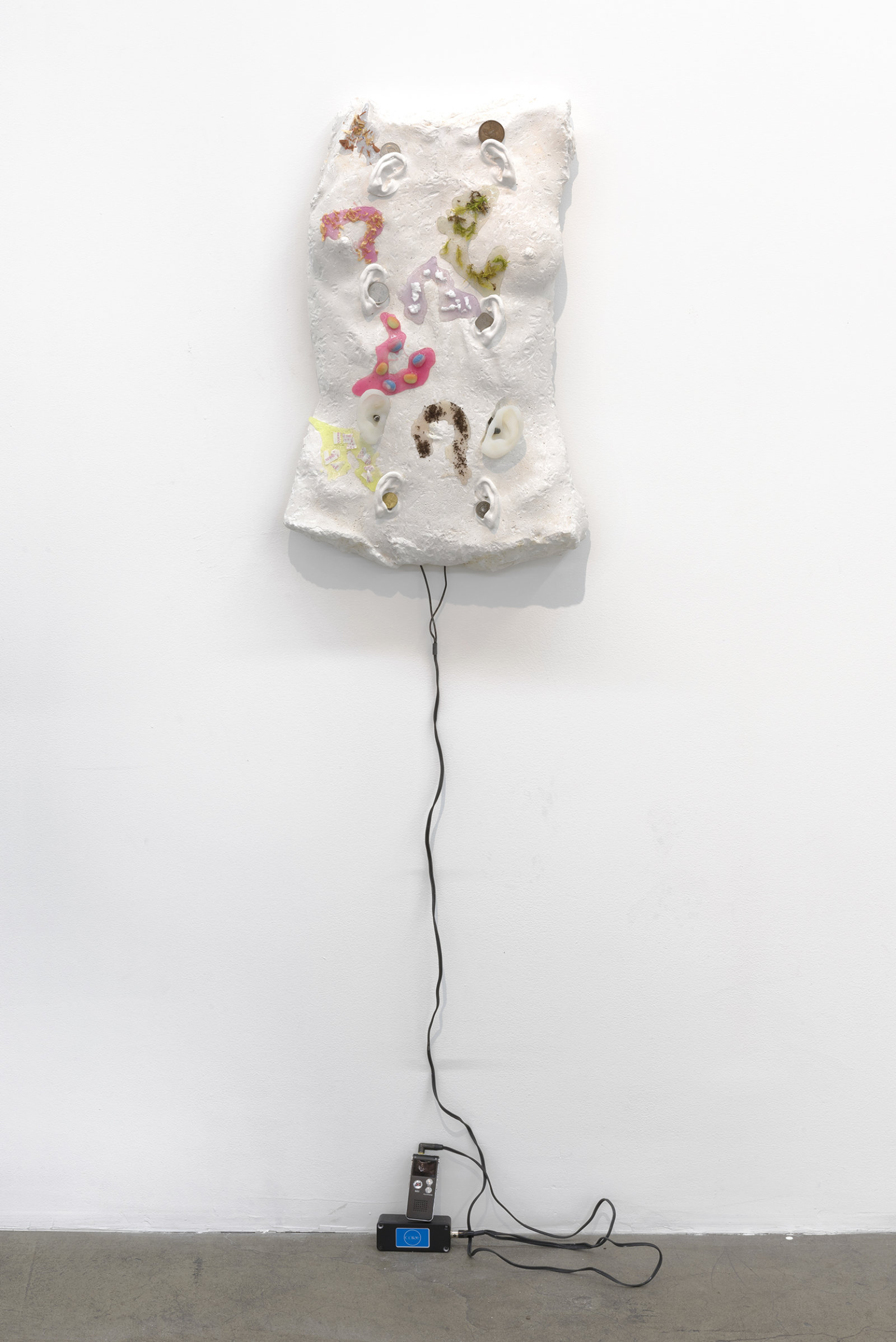 Kasper Feyrer, Sick Muses (ears), 2015, plaster, silicon, mixed media, 21 x 14 x 4 in. (53 x 36 x 10 cm)