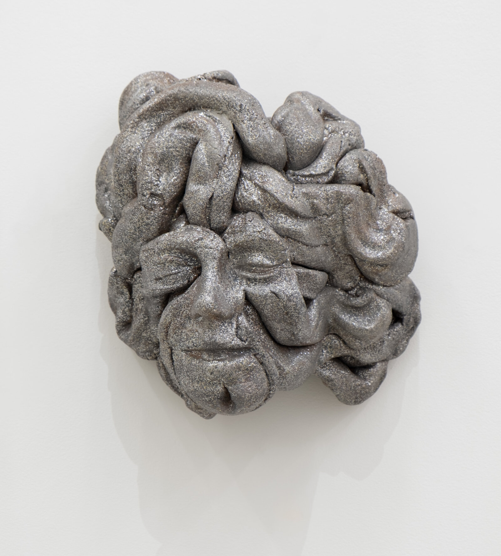 Rochelle Goldberg, Composite Icon III, 2024, ceramic, polyester glitter, pigment, dirt, graphite, acrylic medium, 12 x 10 x 7 in. (31 x 24 x 17 cm)