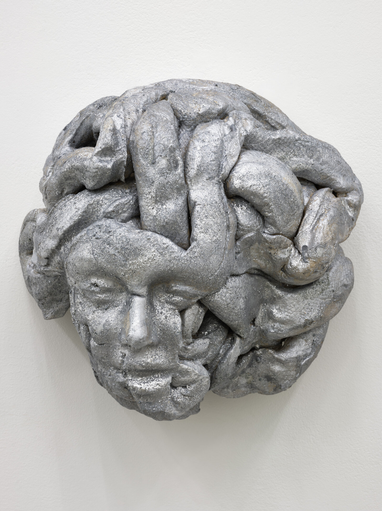 Rochelle Goldberg, Composite Icon I, 2024, ceramic, polyester glitter, pigment, dirt, graphite, acrylic medium, 9 x 10 x 7 in. (23 x 25 x 18 cm)