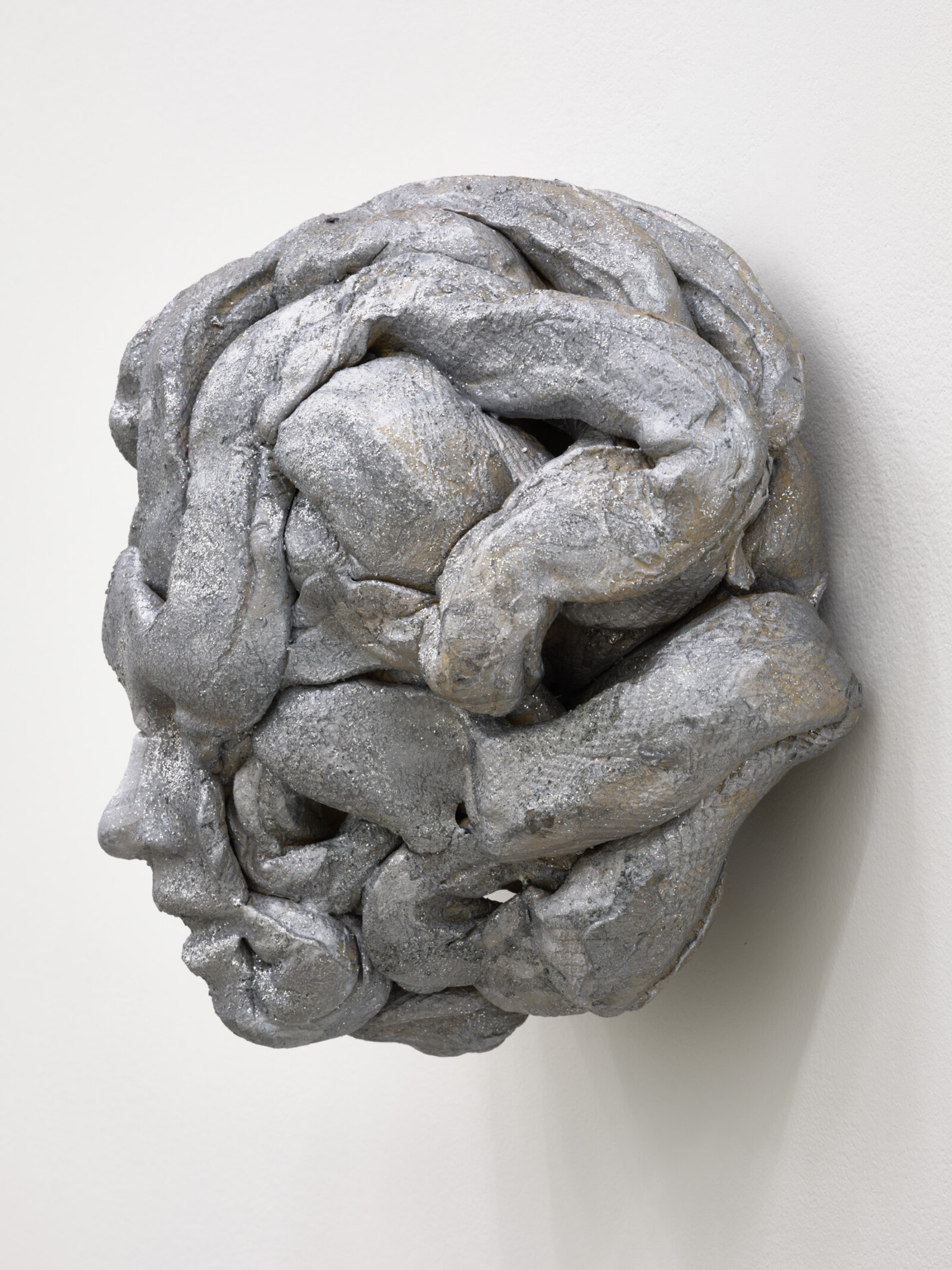 Rochelle Goldberg, Composite Icon I, 2024, ceramic, polyester glitter, pigment, dirt, graphite, acrylic medium, 9 x 10 x 7 in. (23 x 25 x 18 cm)