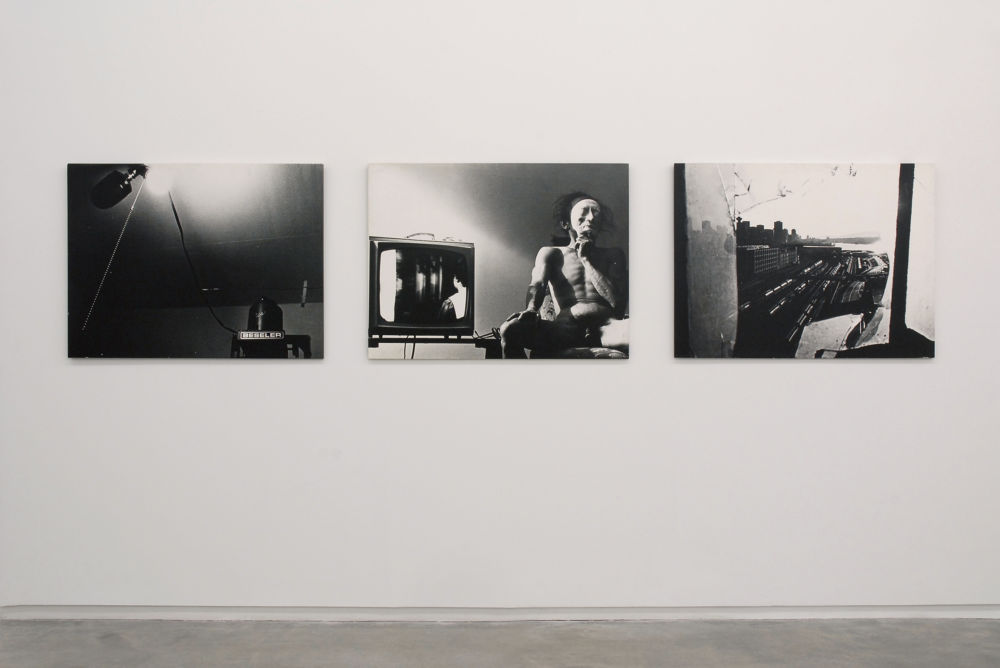​Roy Kiyooka, Untitled (From 13 Cameras), 3 panels, silver print photos, paper wrapped on wood panel, each 30 x 40 in. (77 x 102 cm) by 