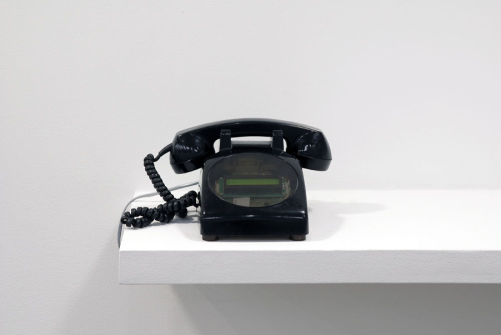 Germaine Koh, Call, 2006, intervention using vintage telephone modified with programmable microcontroller and custom circuitry, 5 × 9 × 9 in. (13 x 23 x 23 cm)  ​ by 