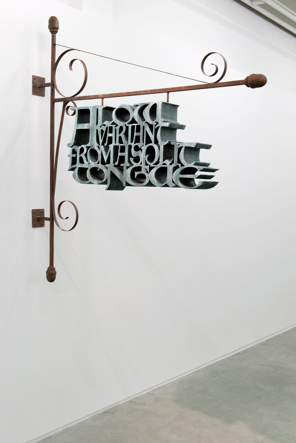 Alex Morrison, A Low Variant from a Split Tongue, 2010, steel, MDF, drywall compound, acrylic paint, 82 x 77 x 7 in. (208 x 196 x 18 cm) by 