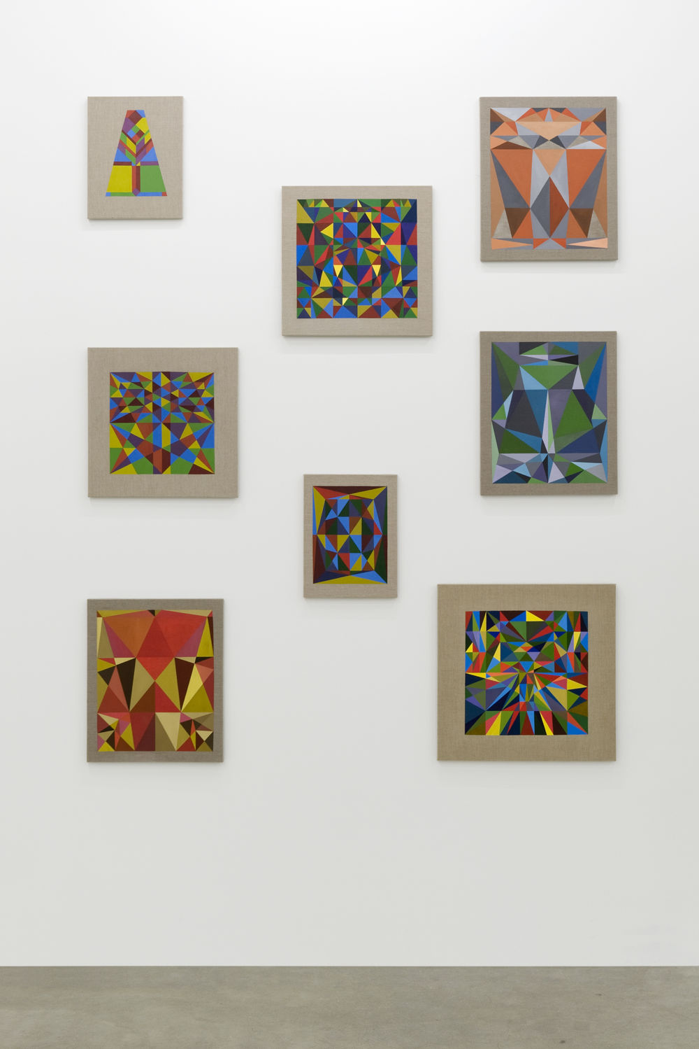 Alex Morrison, Crystalline Mock-up (I–VIII), 2010, acrylic on belgian linen, dimensions variable by 