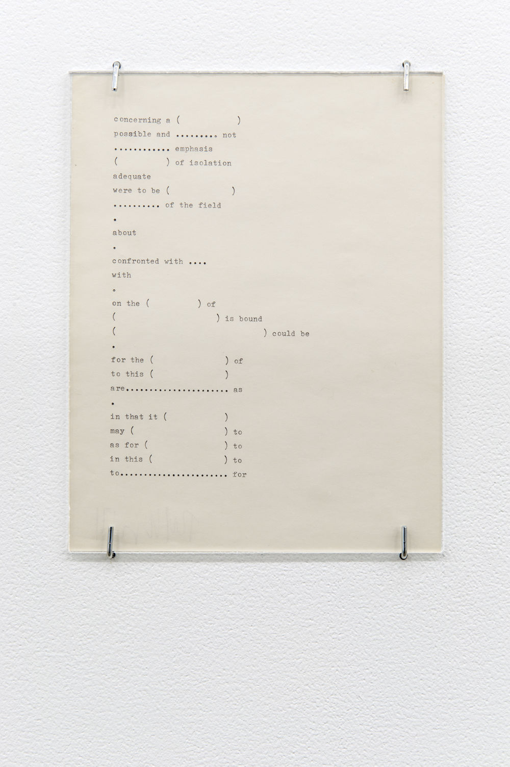 Robert Kleyn, Description, 1971, typescript on paper, 9 x 7 in. (23 x 18 cm)  ​ by 