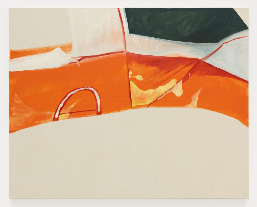 Brenda Draney, Orange Tent, 2020, oil on canvas, 48 x 60 in. (122 x 153 cm) by 